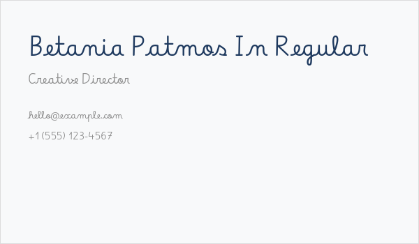 Betania Patmos In Regular Business Card