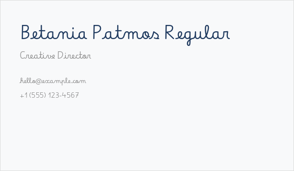 Betania Patmos Regular Business Card