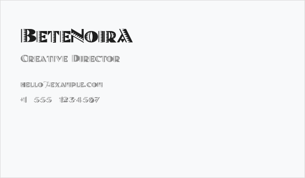 BeteNoirA Business Card