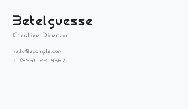 Betelguesse Business Card