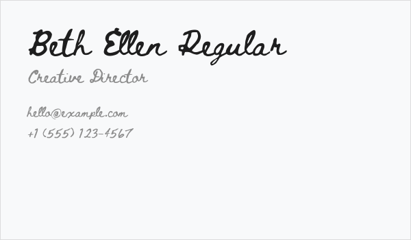 Beth Ellen Regular Business Card