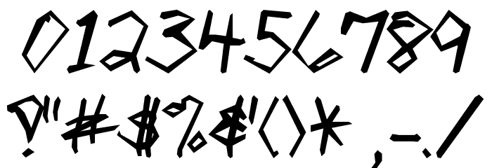 BethHand Angular Font OTHER CHARS