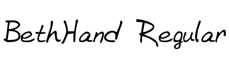 BethHand Regular  Free Fonts Download