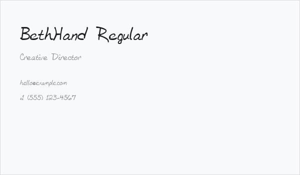 BethHand Regular Business Card