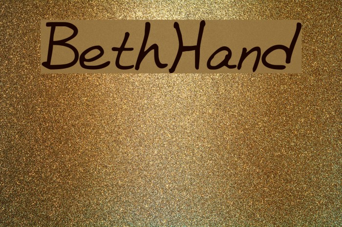 BethHand Font examples