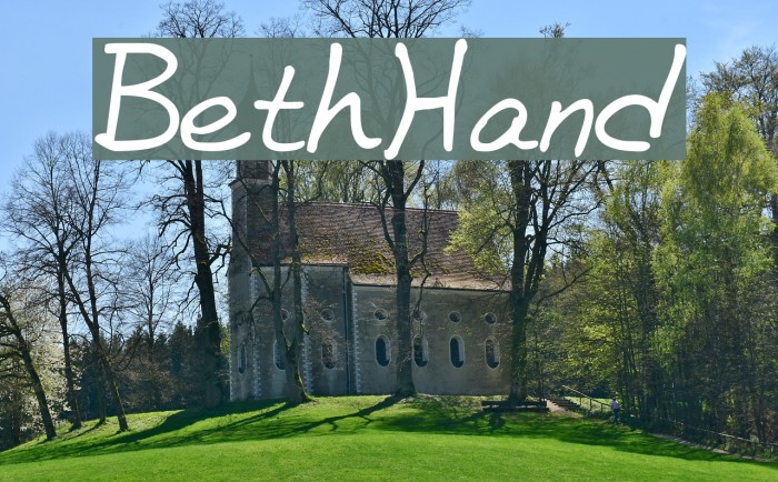 BethHand Font examples
