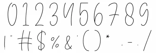 BethanWhite Font OTHER CHARS