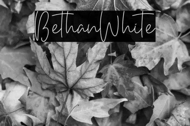 BethanWhite Font examples