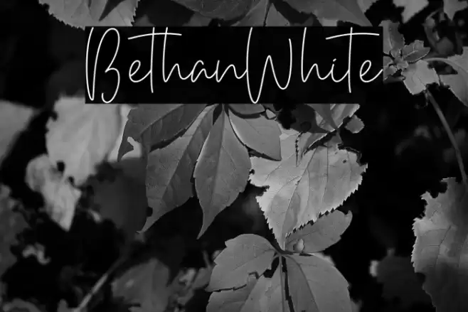 BethanWhite Font examples