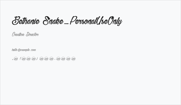 Bethanie Snake_PersonalUseOnly Business Card