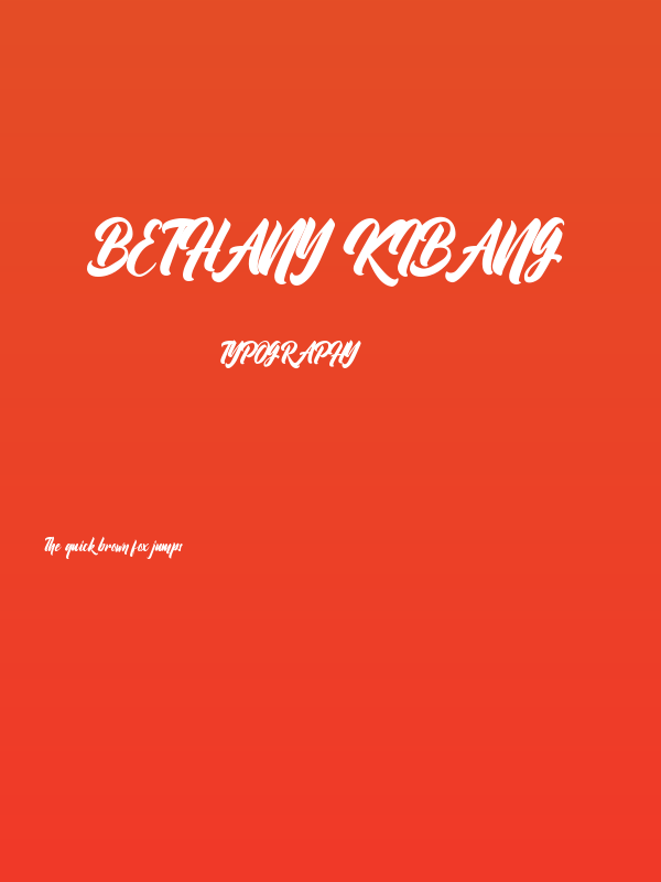 Bethany Kibang Poster