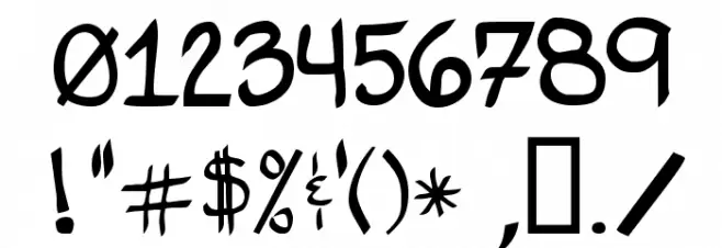 Bethany Style Letters Font OTHER CHARS