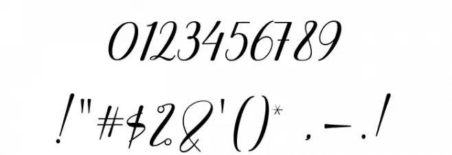 BethanyScript Font OTHER CHARS