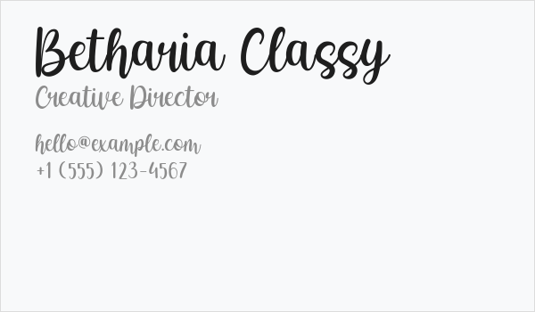 Betharia Classy Business Card