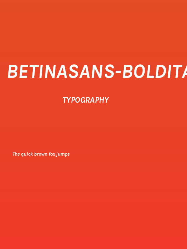 BetinaSans-BoldItalic Poster