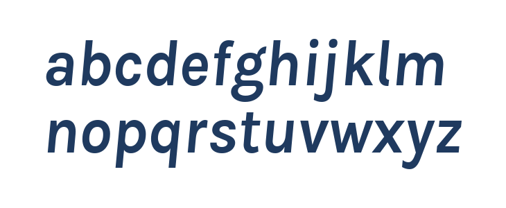 BetinaSans-BoldItalic Lowercase