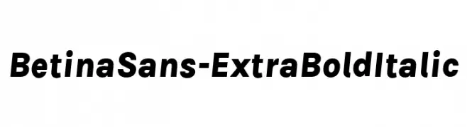 BetinaSans-ExtraBoldItalic  免费字体下载