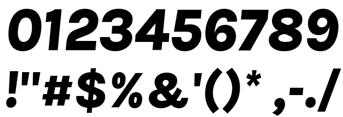 BetinaSans-ExtraBoldItalic Font OTHER CHARS