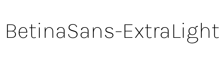 BetinaSans-ExtraLight  Frei Schriftart Herunterladen