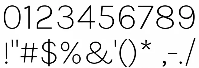 BetinaSans-ExtraLight Font OTHER CHARS