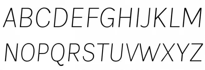 BetinaSans-ExtraLightItalic Fuentes MAYÚSCULAS