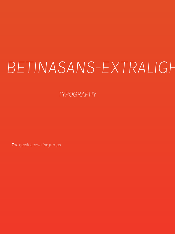 BetinaSans-ExtraLightItalic Poster
