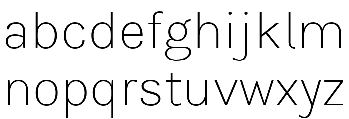 BetinaSans-ExtraLight Font LOWERCASE