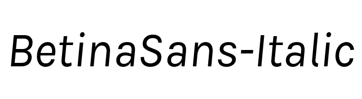 BetinaSans-Italic  Frei Schriftart Herunterladen