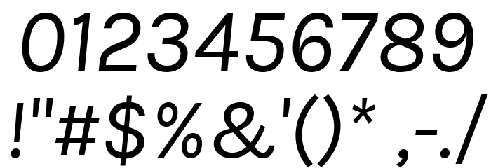 BetinaSans-Italic Font OTHER CHARS