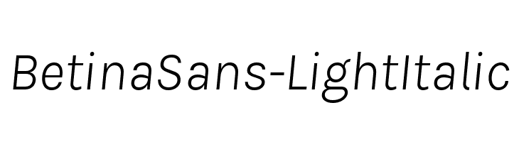 BetinaSans-LightItalic  font caratteri gratis