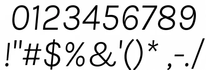 BetinaSans-LightItalic Font OTHER CHARS