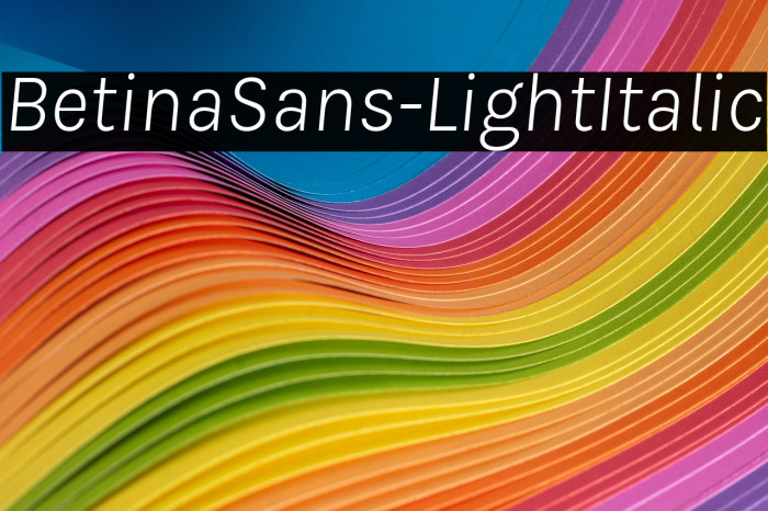 BetinaSans-LightItalic Example 1