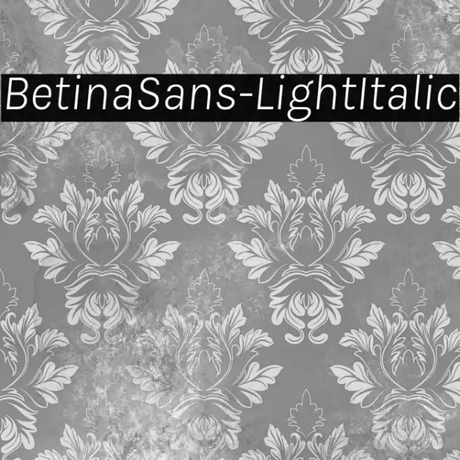 BetinaSans-LightItalic Font examples