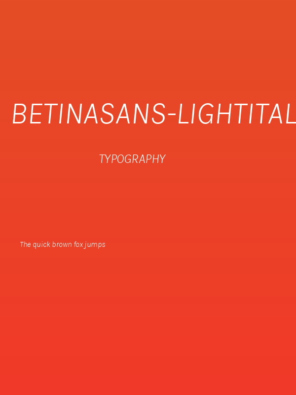 BetinaSans-LightItalic Poster