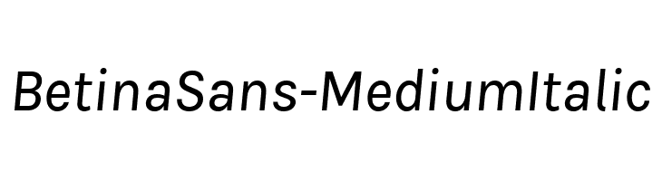 BetinaSans-MediumItalic  Free Fonts Download