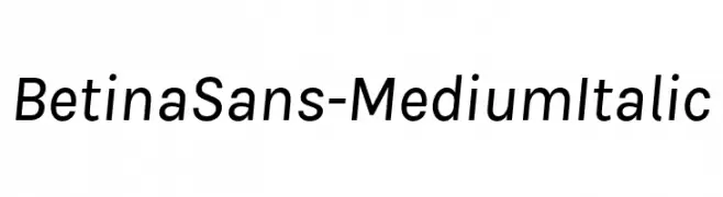 BetinaSans-MediumItalic  フリーフォントのダウンロード
