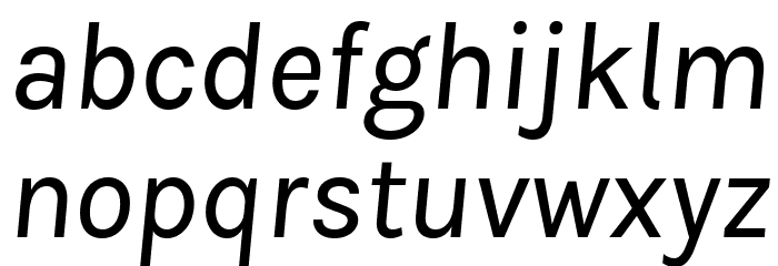 BetinaSans-MediumItalic Font LOWERCASE