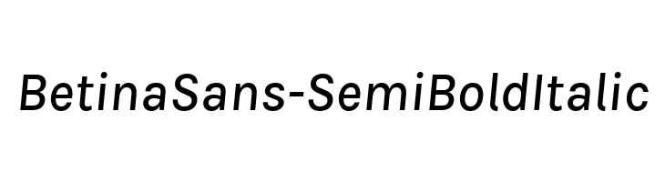 BetinaSans-SemiBoldItalic  フリーフォントのダウンロード