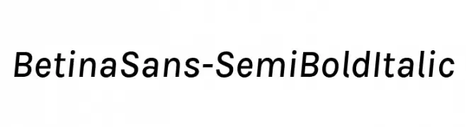 BetinaSans-SemiBoldItalic  フリーフォントのダウンロード