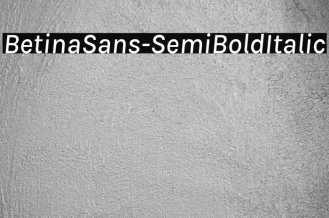 BetinaSans-SemiBoldItalic Font examples