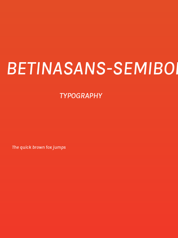 BetinaSans-SemiBoldItalic Poster