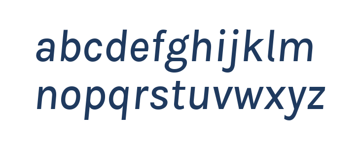 BetinaSans-SemiBoldItalic Lowercase