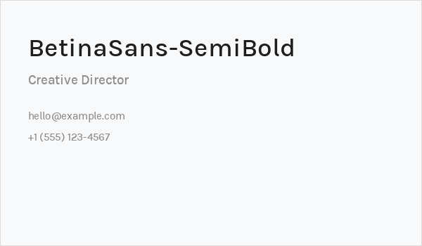 BetinaSans-SemiBold Business Card