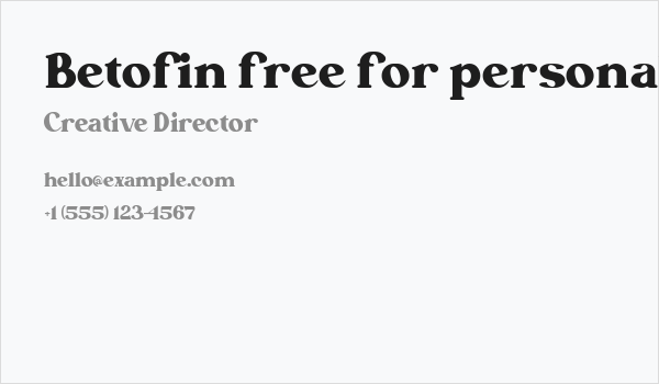 Betofin free for personal use Business Card