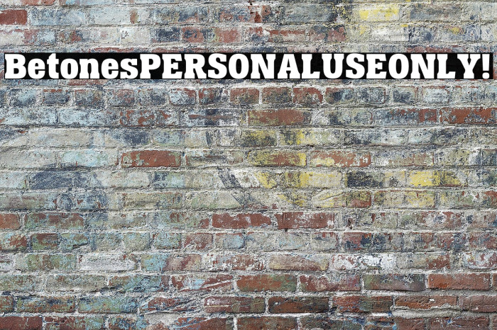 Betones PERSONAL USE ONLY! Example 2