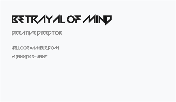 Betrayal of Mind Business Card