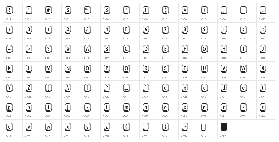 BetsyFlanagan-Regular Character Map