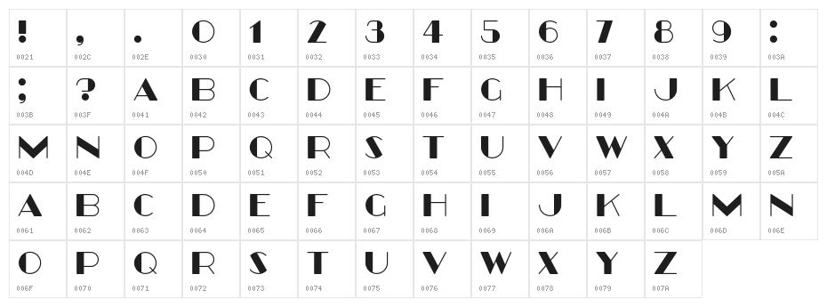 Better Book Regular Character Map