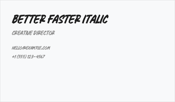 Better Faster Italic Business Card