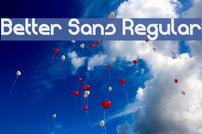 Better Sans Regular Font examples